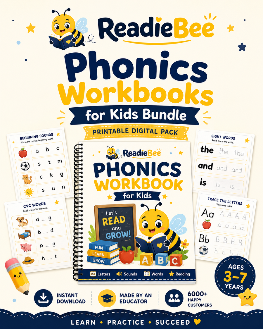 Phonics Workbooks for Kids Bundle
