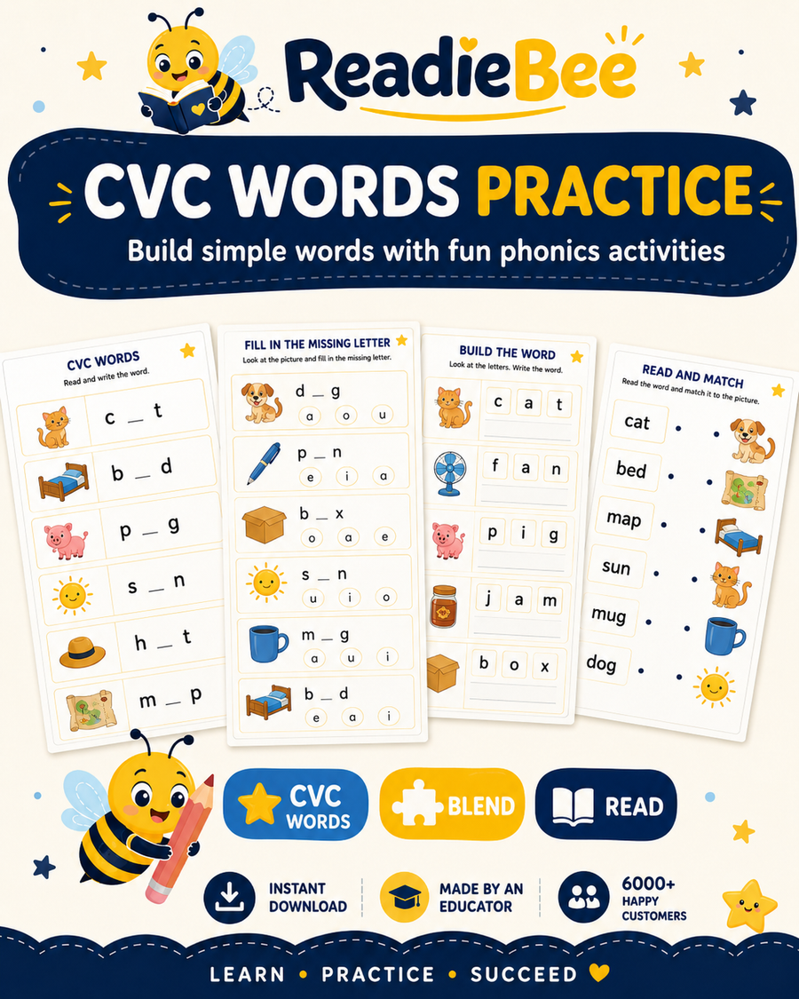 Phonics Workbooks for Kids Bundle
