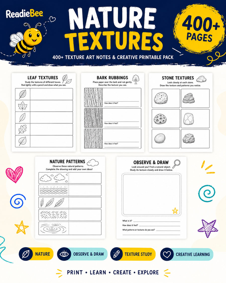 400+ Texture Art Notes & Creative Printable Pack